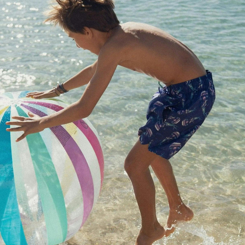 Boys' swim shorts, blue print | JELLYFISH