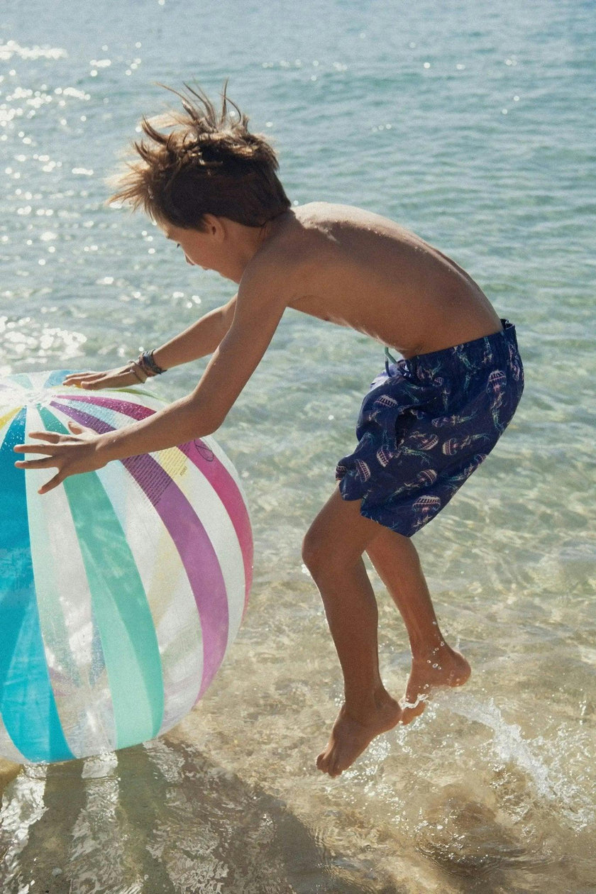 Boys' swim shorts, blue print | JELLYFISH