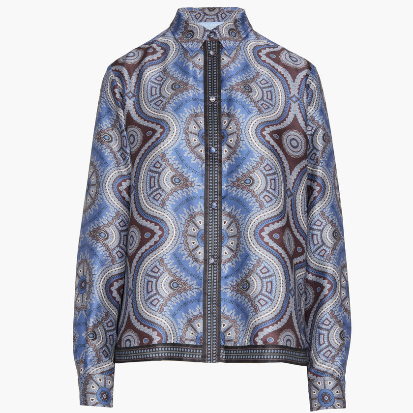 The Liv Top - Brown Cobalt Medallion