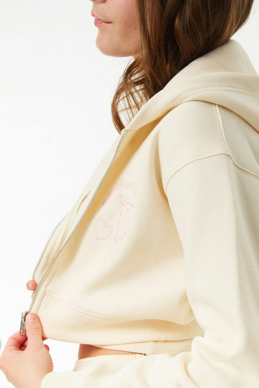 Mia Winter White French Terry Zip up Hoodie - Ma Cherie
