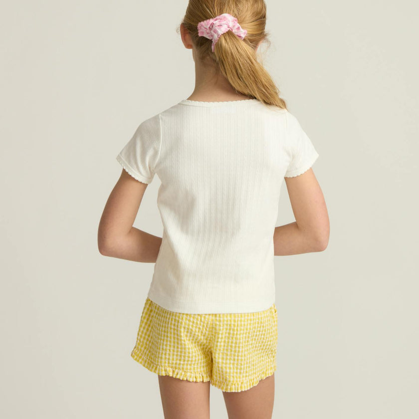 girls soleil gingham ruffle shorts