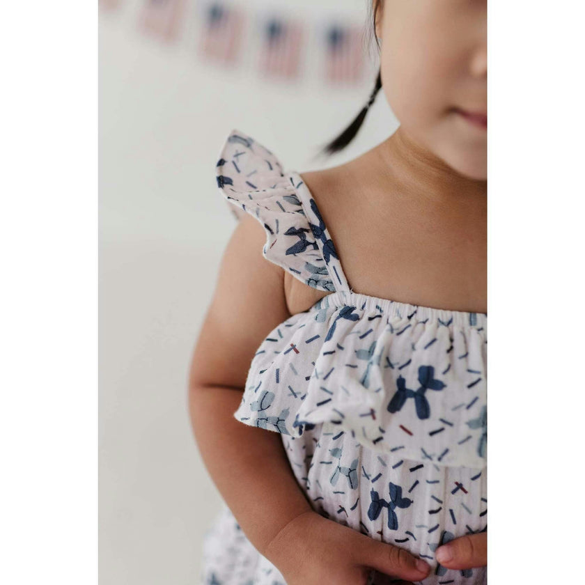 Gauze Bubble Romper Harbor Blue