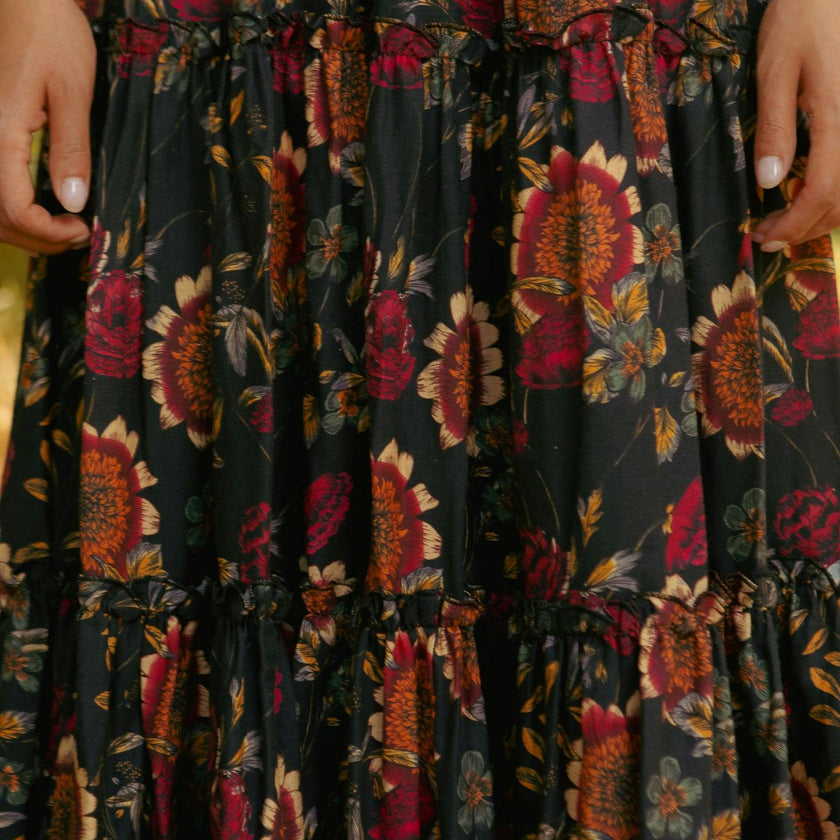 Madeline Dress in Moody Sunflower