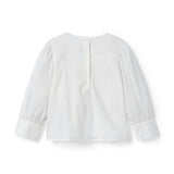 Lace Trim Pintuck Top, white