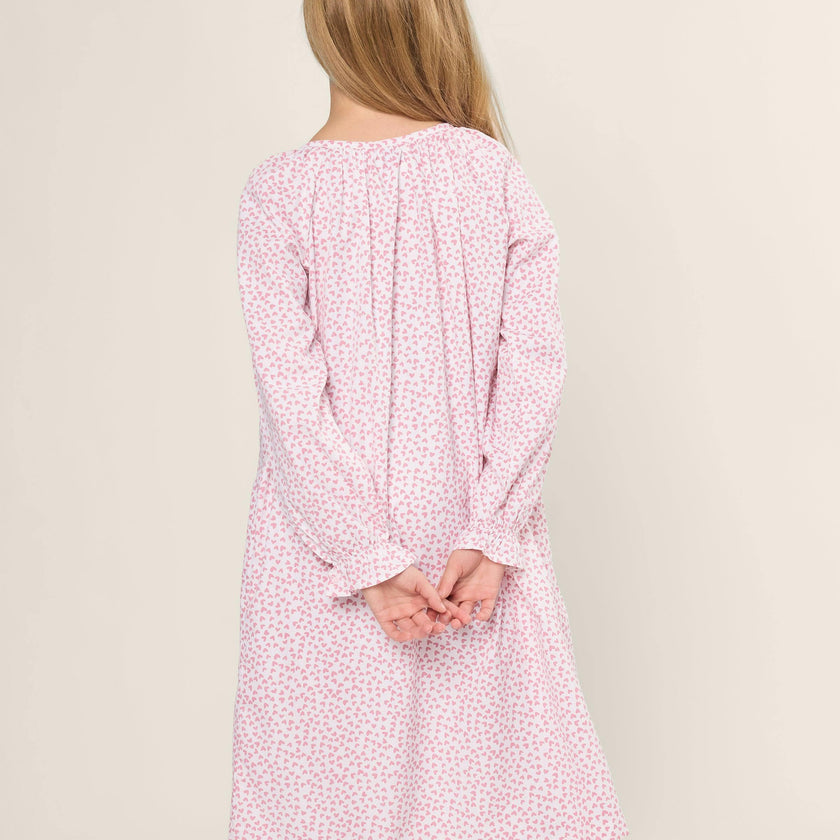 Girl's Twill Delphine Nightgown in Sweethearts