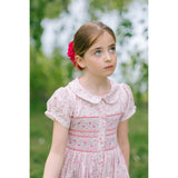 Violette Pink Floral Short Puff Smocked Dress