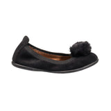 Suede Pom Pom Ballerina