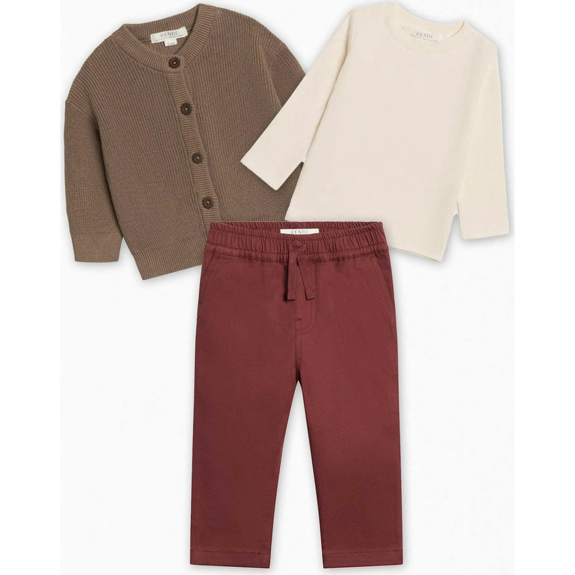 Organic Winter Layers 3 Piece Bundle Cranberry