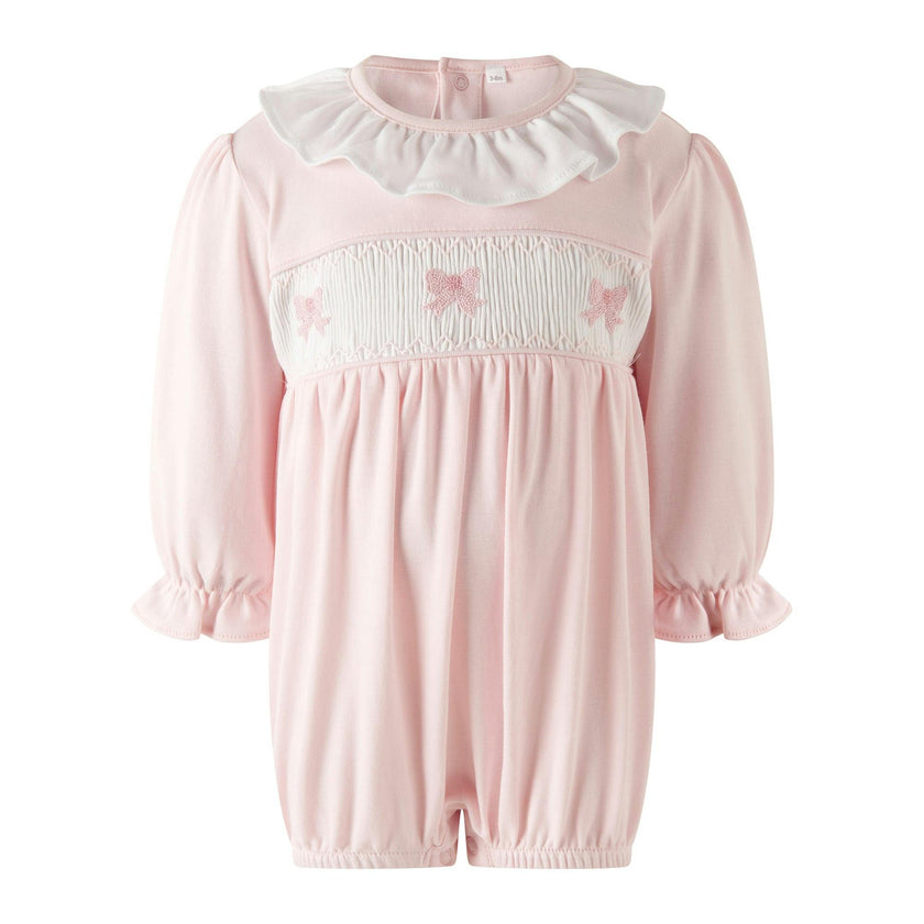 Pima Bow Smocked Babysuit