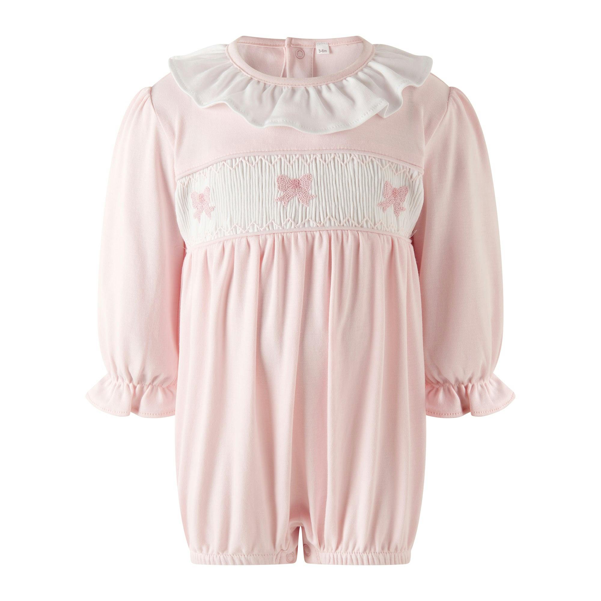 Pima Bow Smocked Babysuit