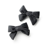 Halo Luxe Vivienne Studded Velvet Double Clip Set - Gray