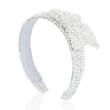 White Pearl Bow Headband