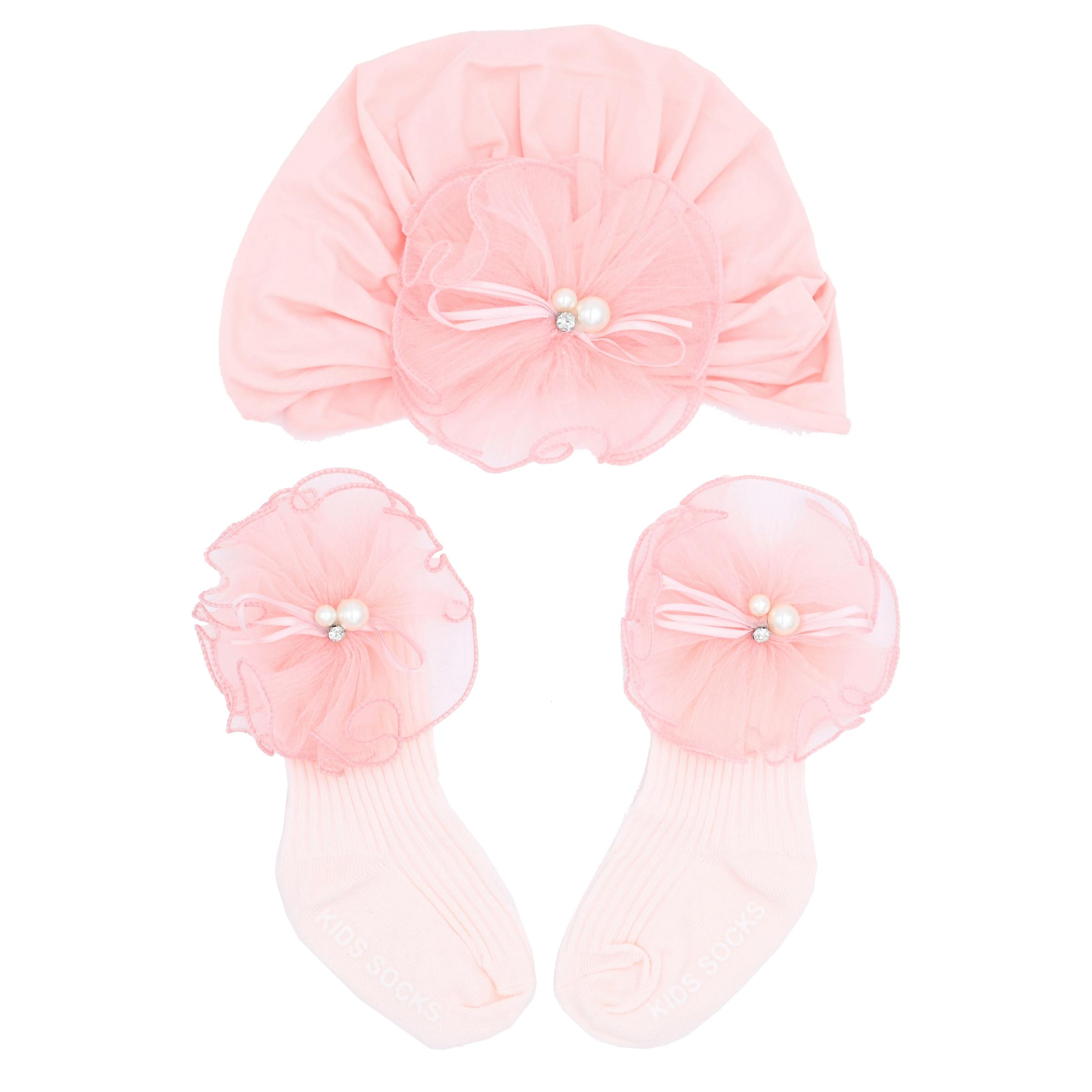 Pink Pearl Flower Ribbon Gift Set