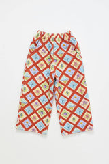 POSTCARD QUILTED TROUSERS RED