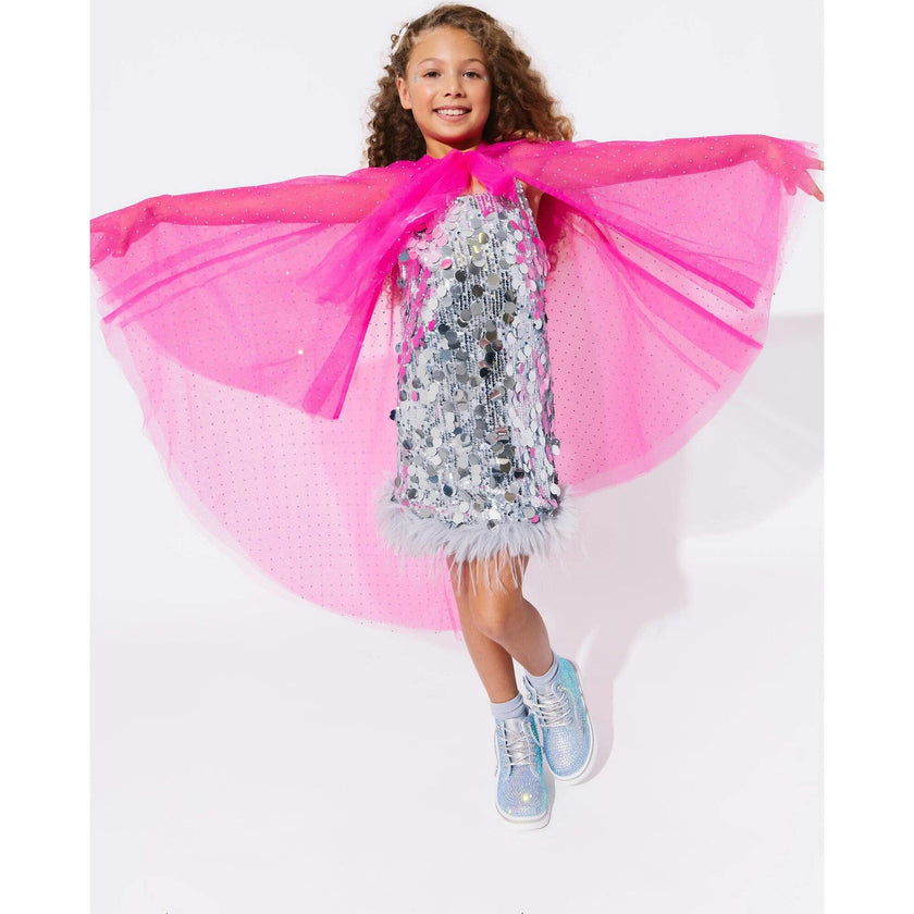 Hot Pink Crystal Cape