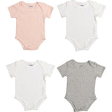 *Exclusive* Baby Girl Short Sleeve 4pc Onesie Set