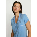 Gisele TENCEL™ Modal Shortie Short PJ Set, SUMMER BLUE/WHITE