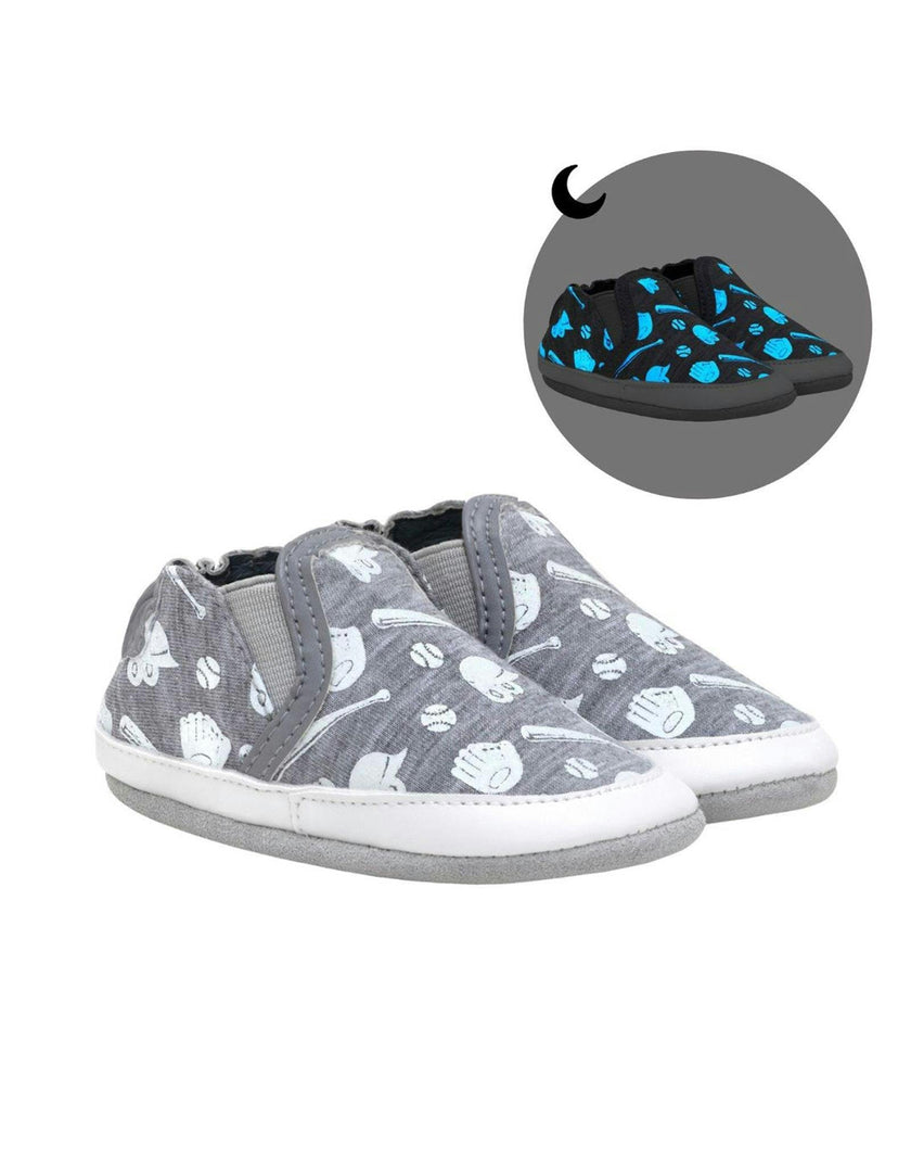 Baseball MVP Heather Grey Glow-in-the-dark Soft Sole