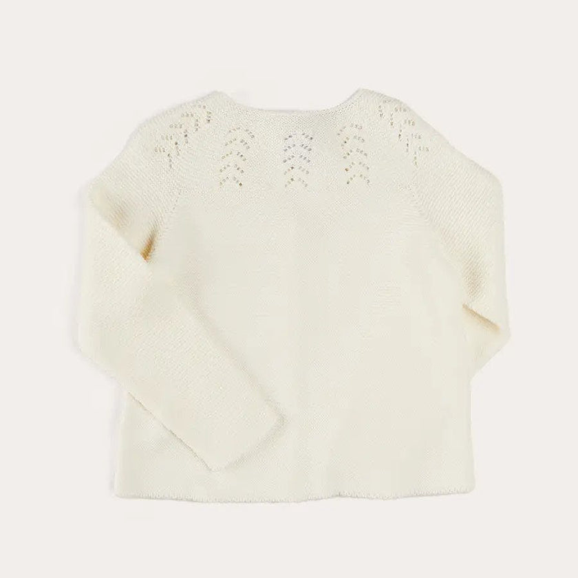 Openwork Cotton Cardigan in Cream (6mths-10yrs)