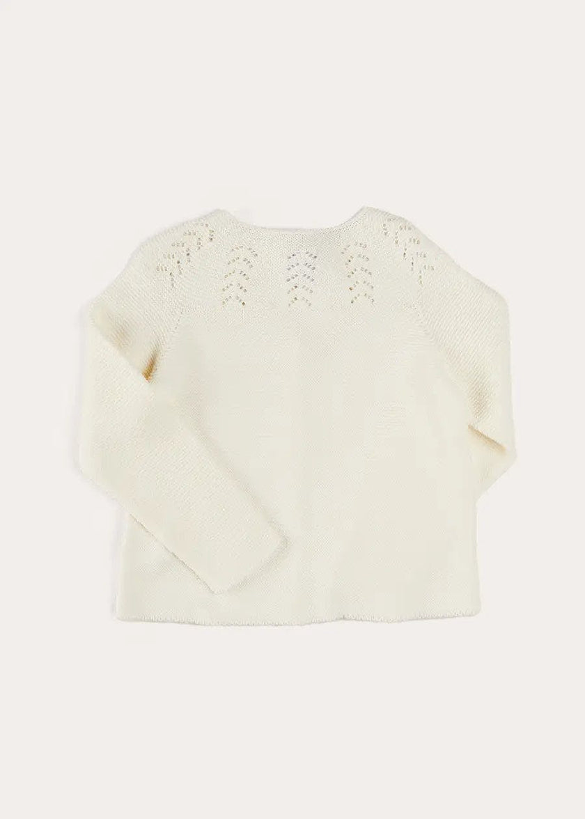 Openwork Cotton Cardigan in Cream (6mths-10yrs)