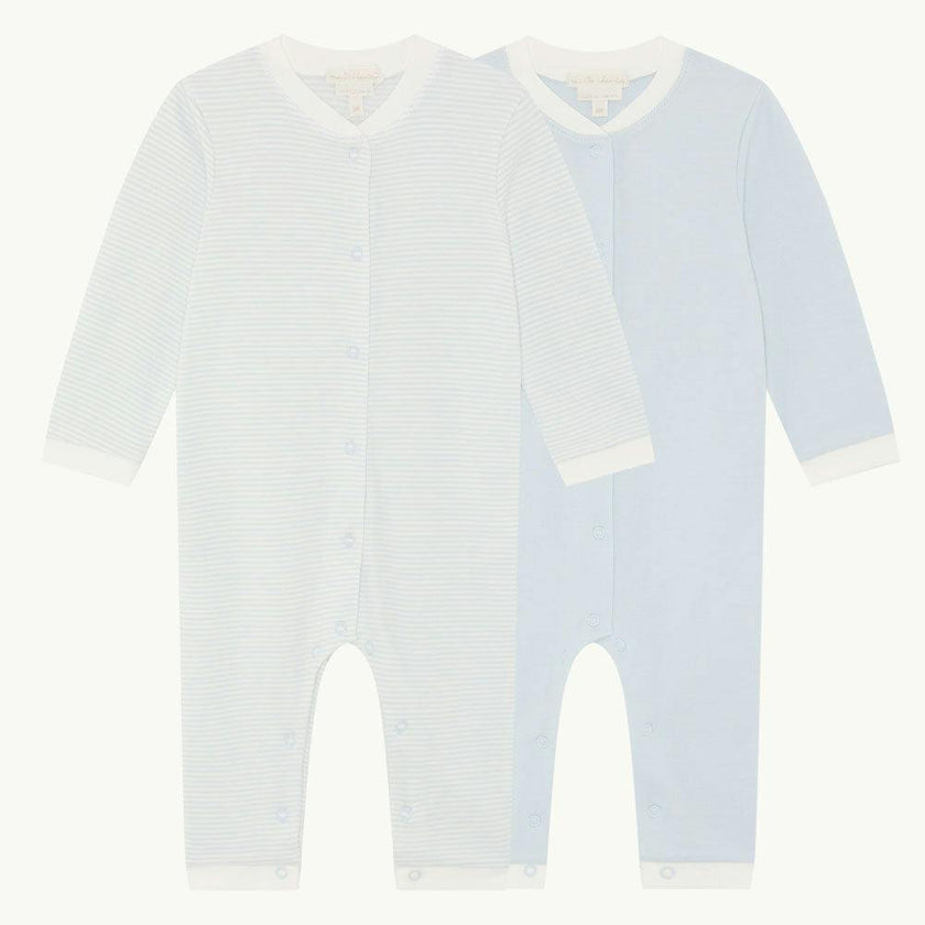 Dalton Stripe Romper 2 Piece Set - Blue
