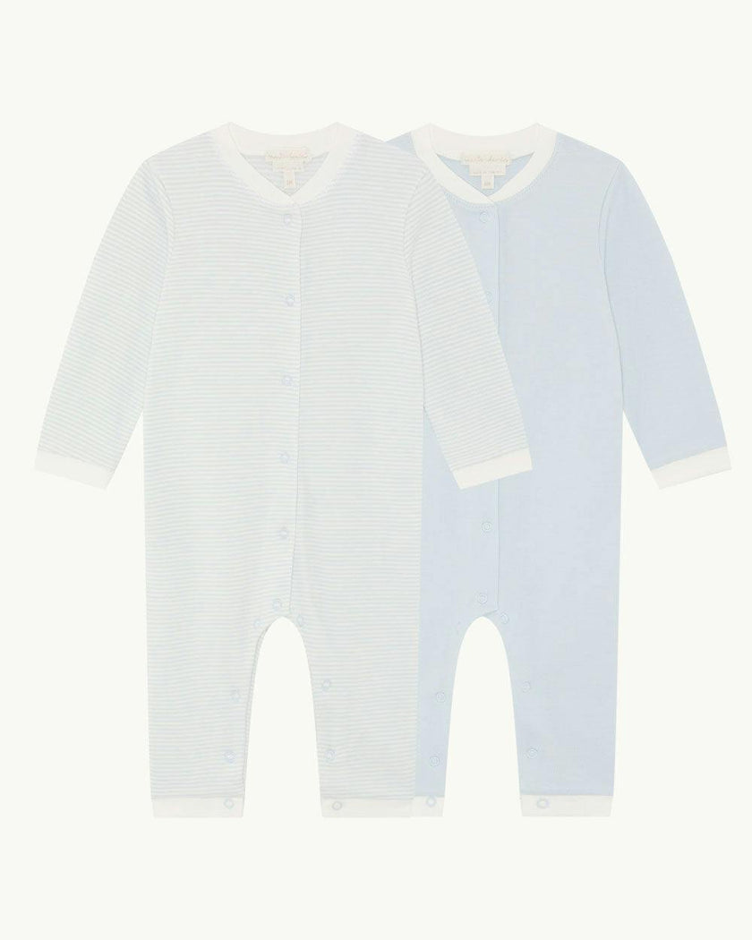 Dalton Stripe Romper 2 Piece Set - Blue