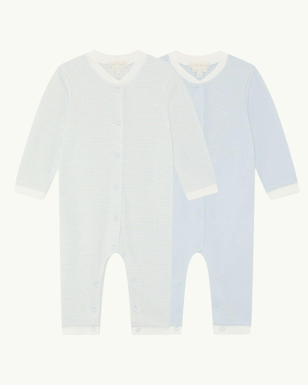 Dalton Stripe Romper 2 Piece Set - Blue