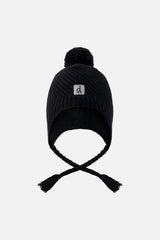Winter Peruvian Knit Hat with Pompom Black