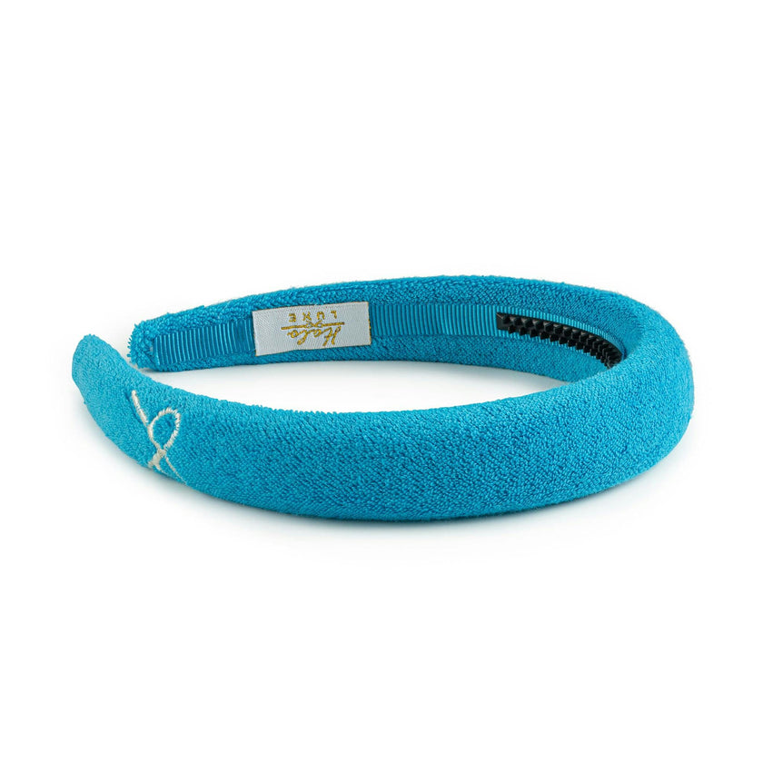 Halo Luxe Signature Terry Logo Headband - Teal