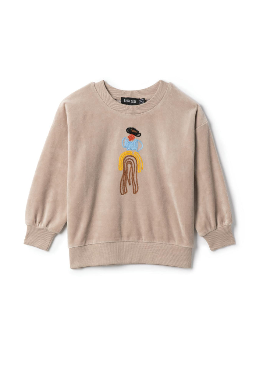 Cowboy Embroidered Long Sleeve Sweatshirt