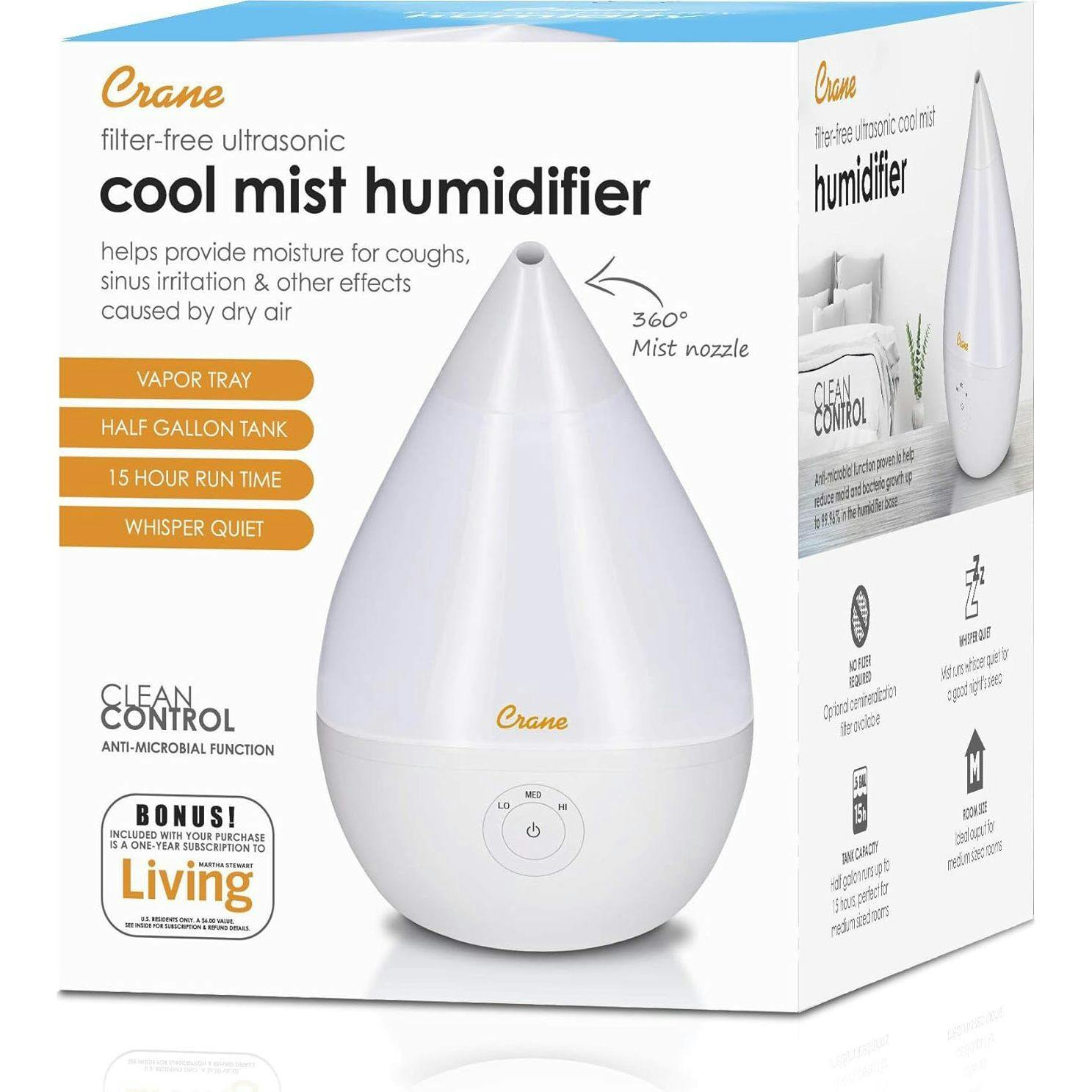 Droplet Cool-Mist Humidifier with Vapor Tray