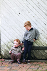Kids Unisex Soft Gingham Neck Sweatshirt & Legging Set