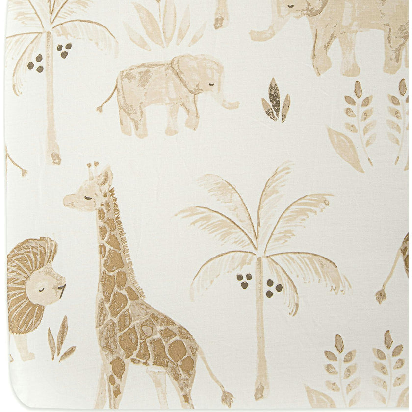 Kendi Fitted Crib Sheet (Safari Animal)