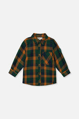 Plaid Shirt Orange, Blue and Green