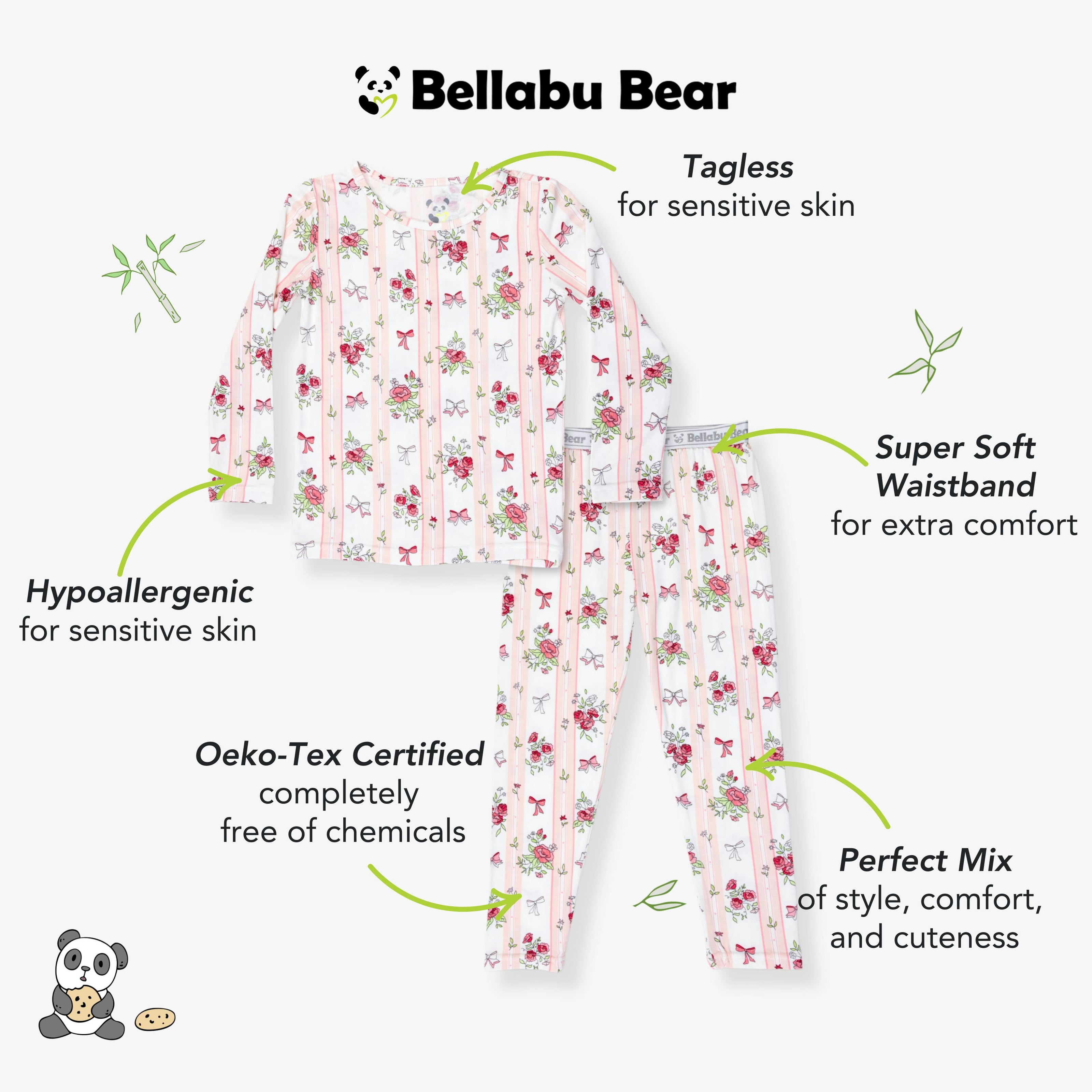 Floral Stripes Bamboo Kids Pajamas