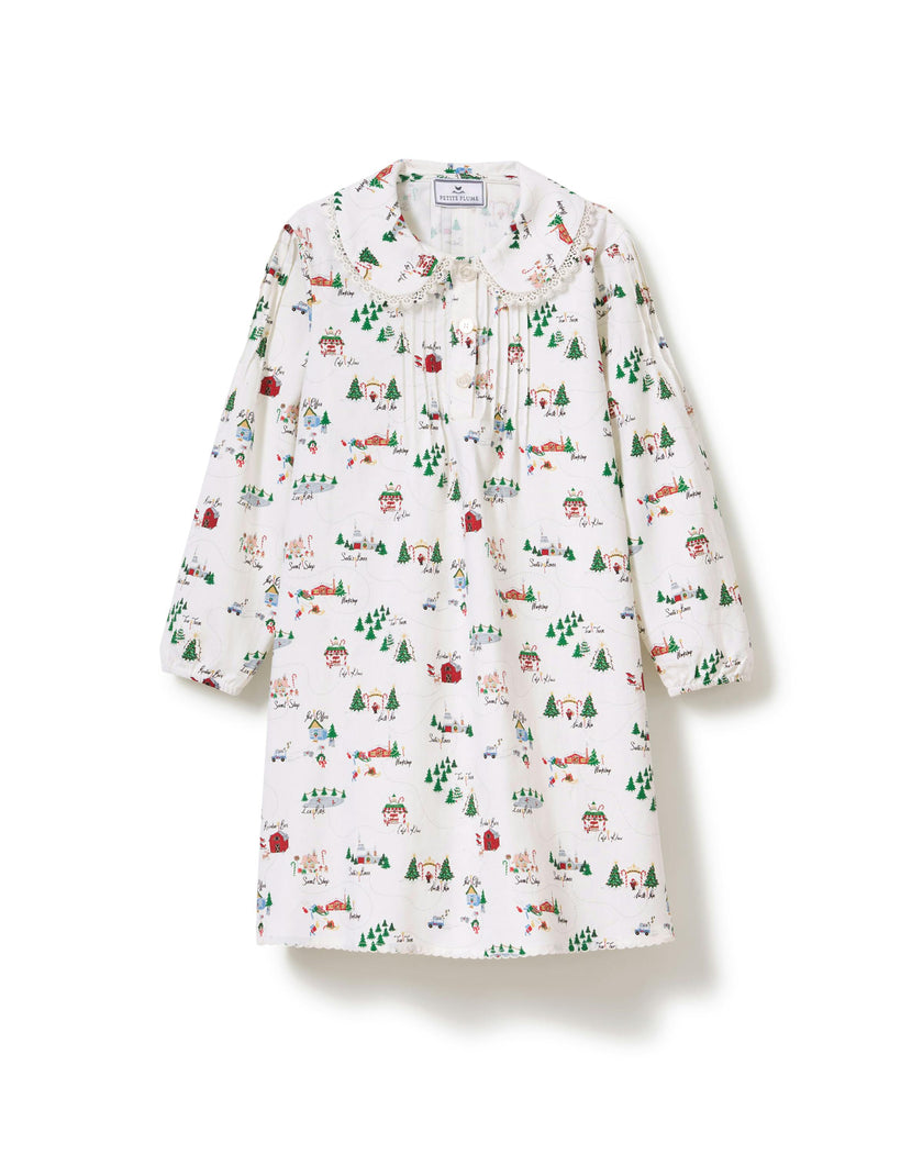 Girl's Twill Lola Nightgown in North Pole Chronicles