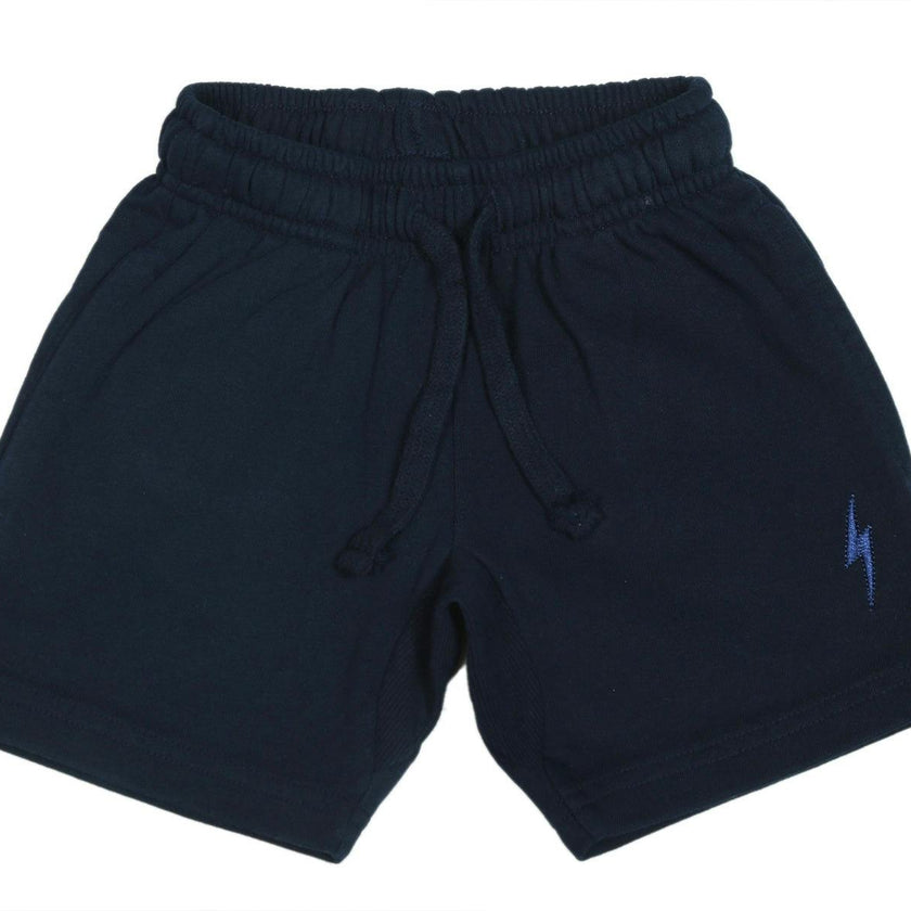 Kids Sweat Shorts - Navy Bolt