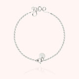 Women's Personalized Rope Chain Bracelet, 925 Silver