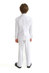 White Peak Lapel Trim Wool Suit