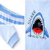 Kids and Toddlers Sharks Long Sleeve Snug Fitted Soft Pajamas Set