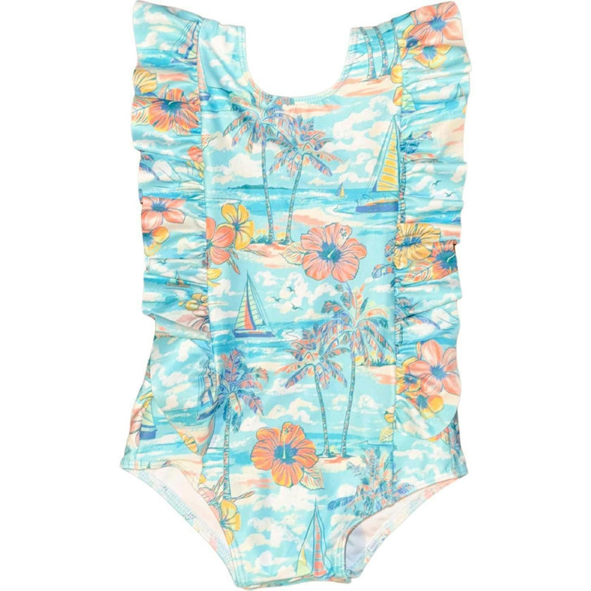 The BVIs - Girls Ruffle One Piece UPF 50+