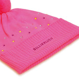 Pink Rhinestone Pom Pom Beanie
