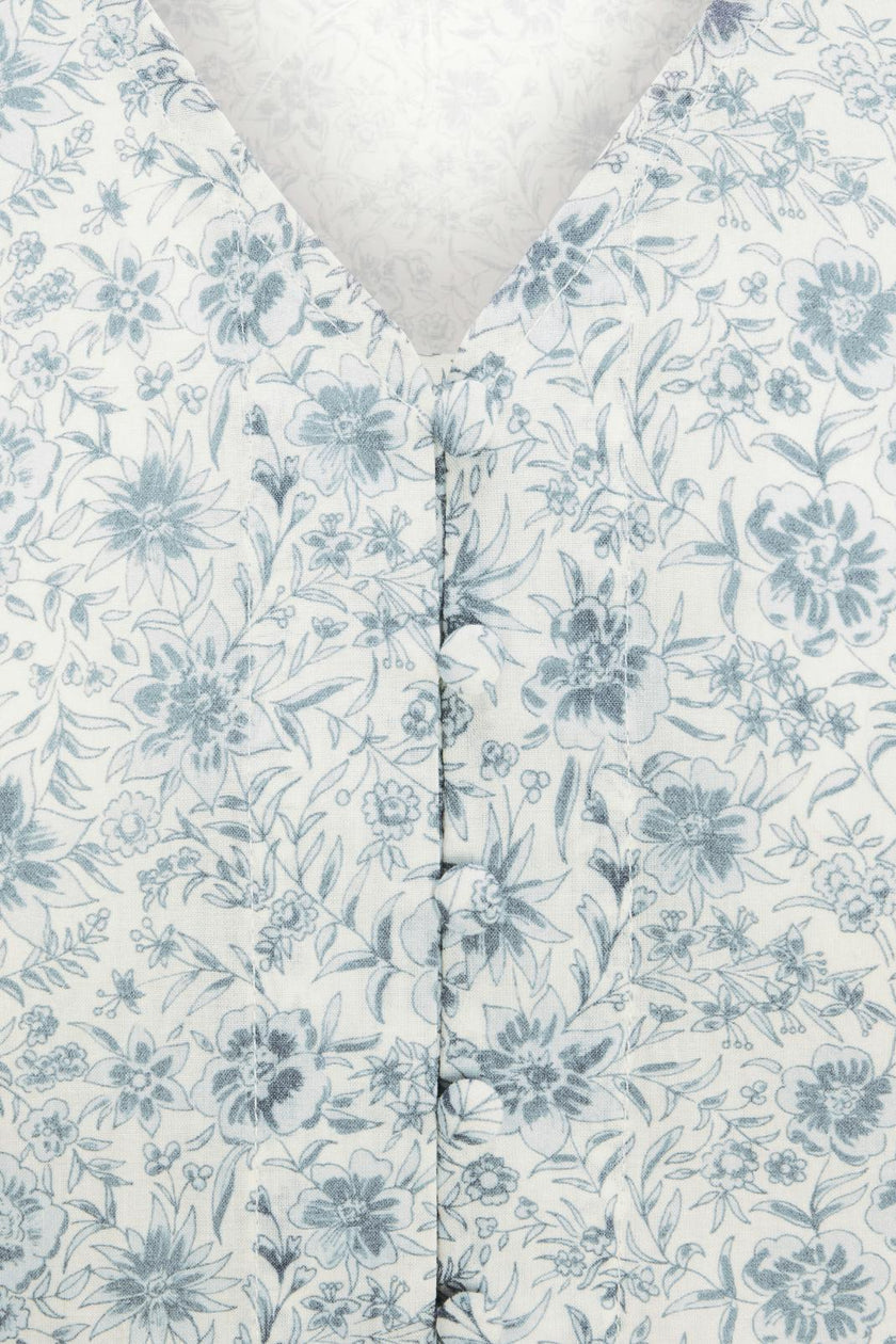 Elaine Dress in Floral Blues