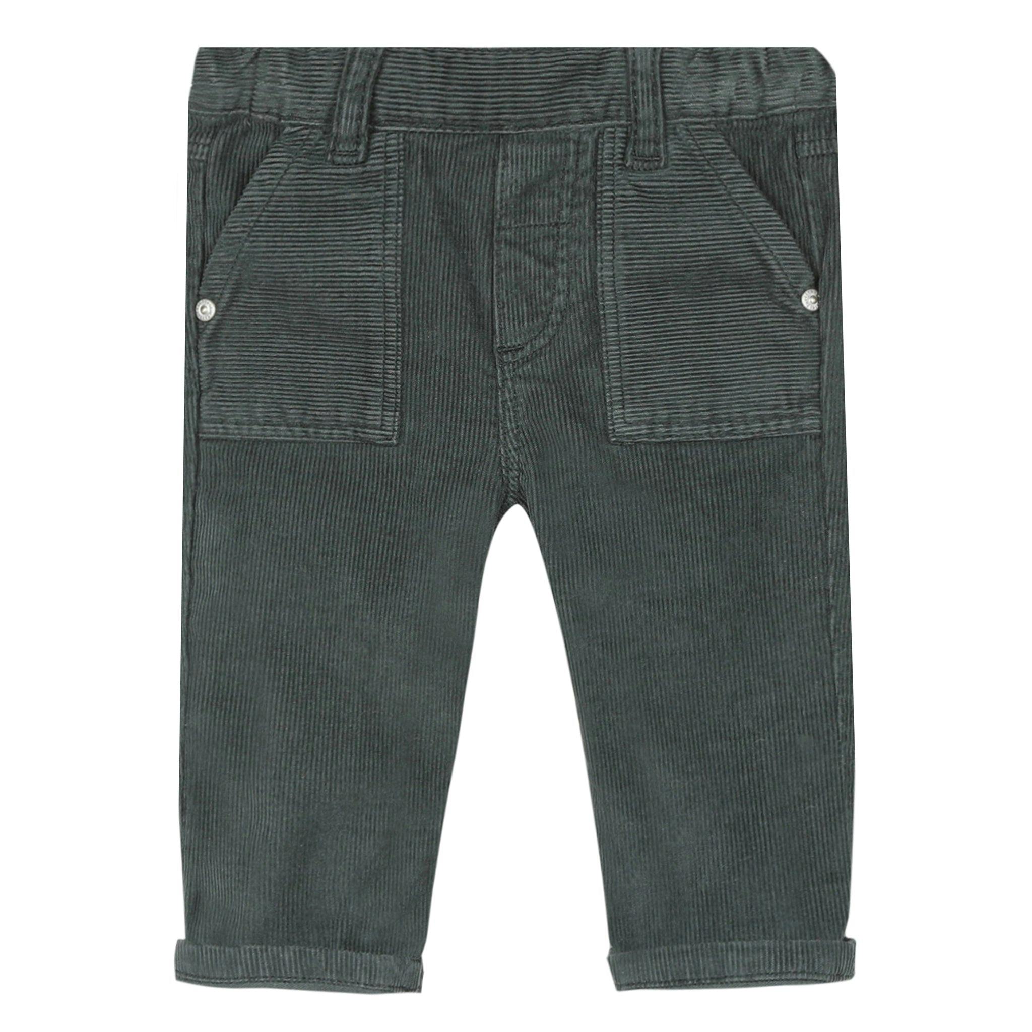 Moss green fine-ribbed corduroy pants  - FINAL SALE