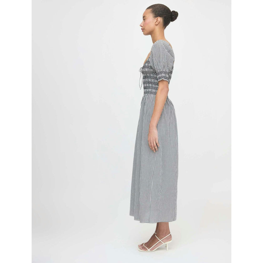 The Madeline Nap Dress - Black/Sand Gingham