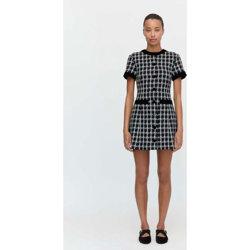 The Allegra Dress - Black and White Tweed