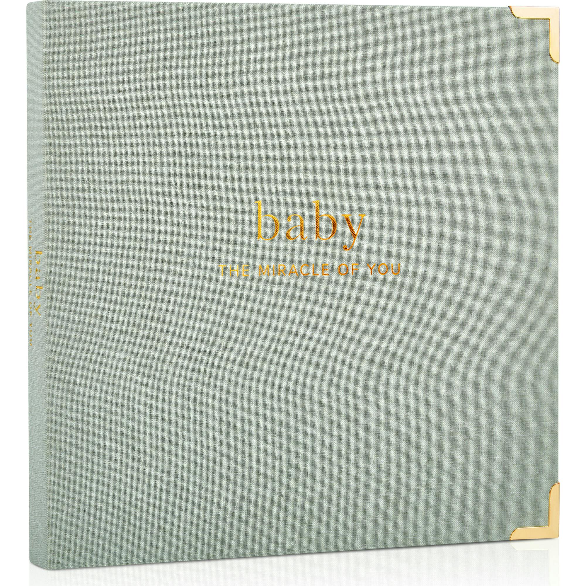 Keepsake Baby Memory Book for Boys and Girls - Timeless First 5 Year Baby Book - Linen Journal Scrapbook & Photo Album - Record Every Milestone Birth to Age 5