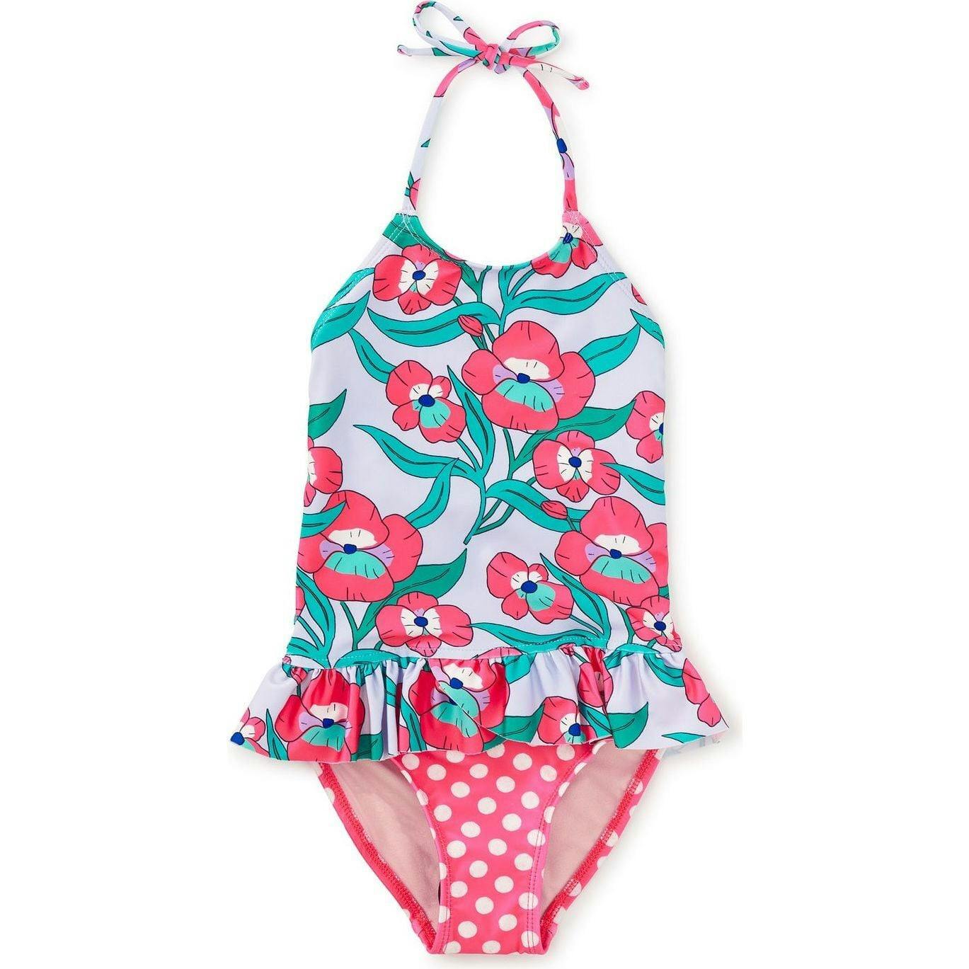 Peplum One-Piece Swimsuit, Red