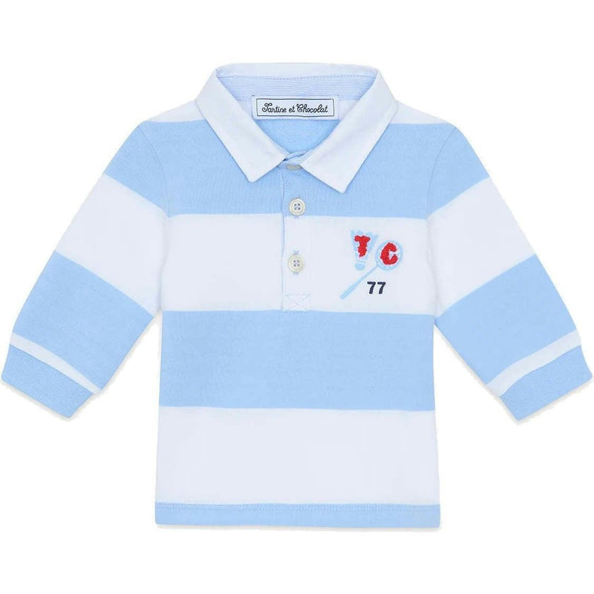 TARTINE ET CHOCOLAT Badminton Rugby Baby Polo - Nuage
