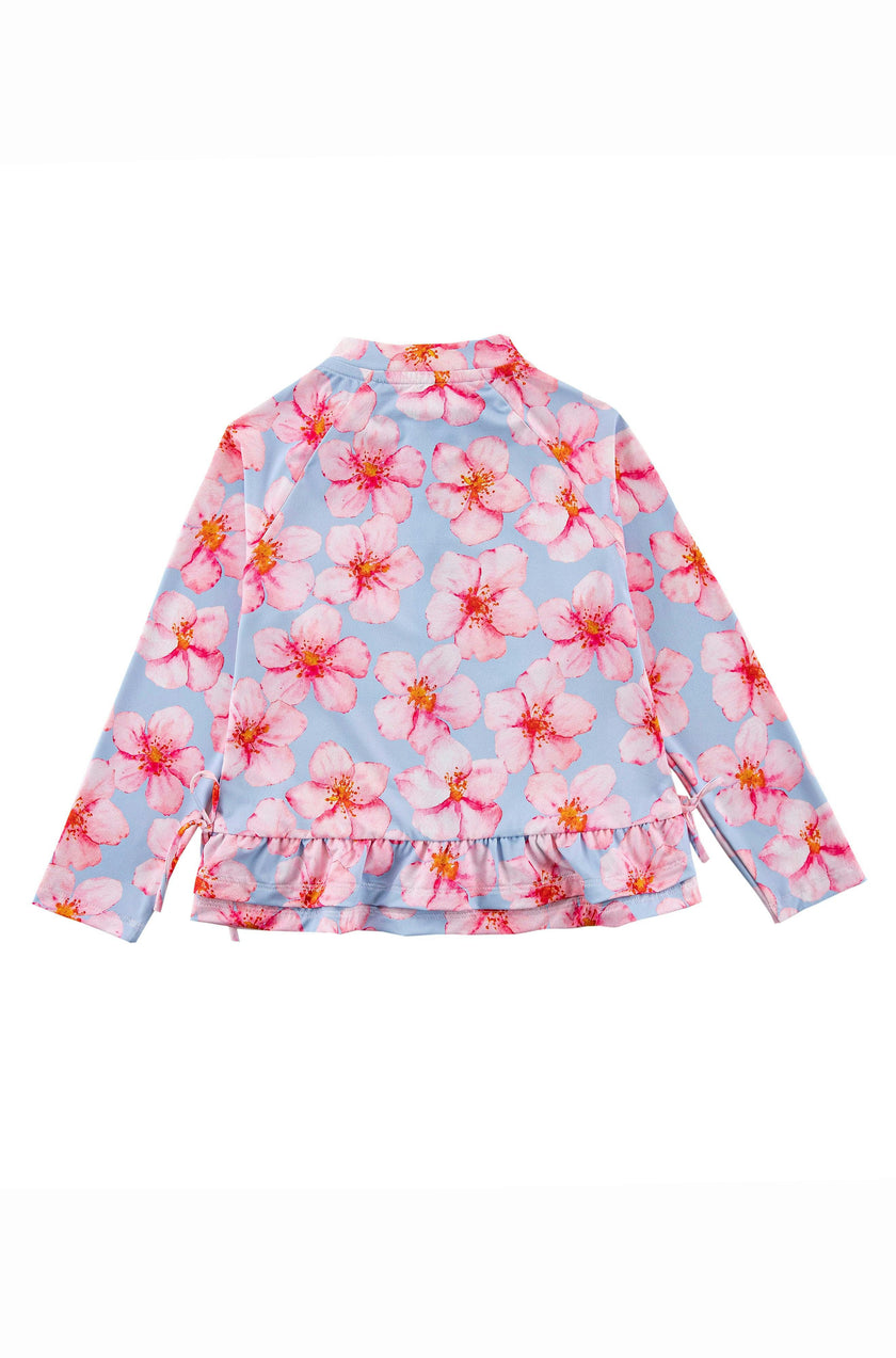Raya UPF 50+ Ruffled Zip Up Sun Protection Jacket, Hibiscus